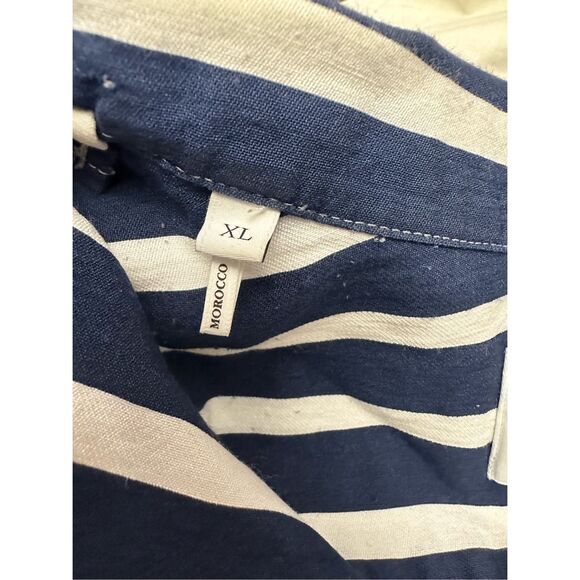 Sandro Paris Striped Short Sleeve Button Down Shirt Size: XL - Picture 6 of 9